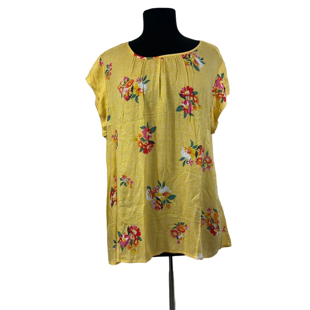 DR2 Top XL Floral Yellow Pink